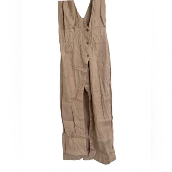 Anthropologie By Anthropologie Halter Utility Midi Dress Cream Tan Size M NEW - Picture 10 of 10